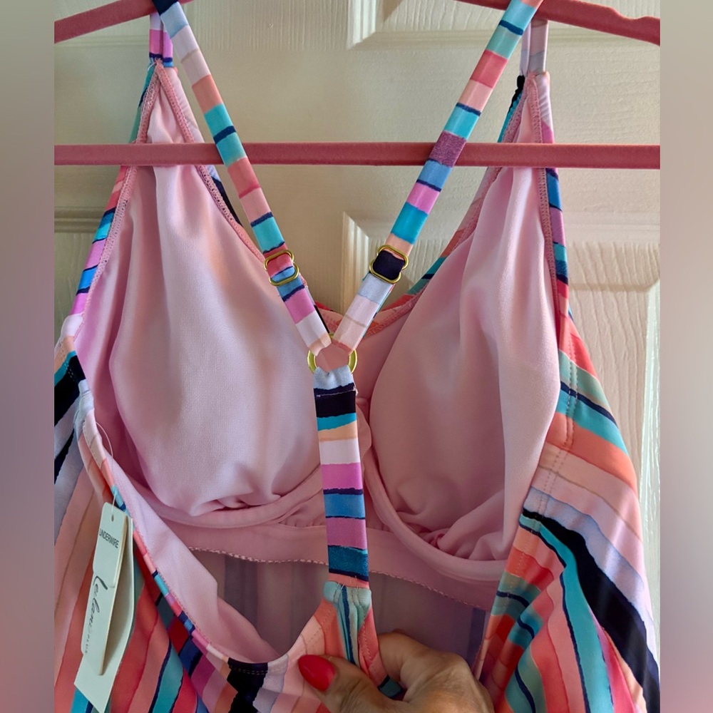 LEILANI STRIPED TANKINI TOP - Picture 4 of 5
